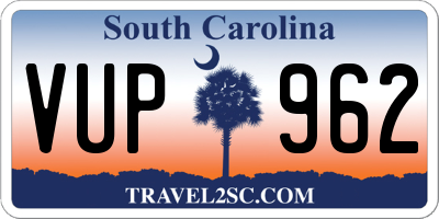 SC license plate VUP962