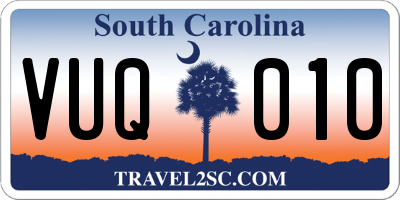 SC license plate VUQ010