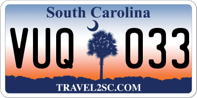 SC license plate VUQ033