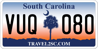 SC license plate VUQ080