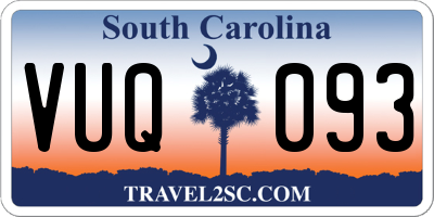 SC license plate VUQ093