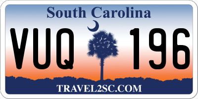 SC license plate VUQ196