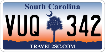 SC license plate VUQ342