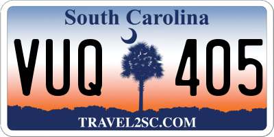 SC license plate VUQ405