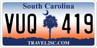 SC license plate VUQ419