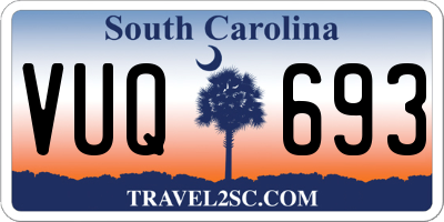 SC license plate VUQ693