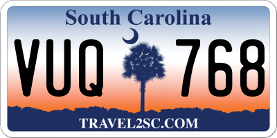SC license plate VUQ768