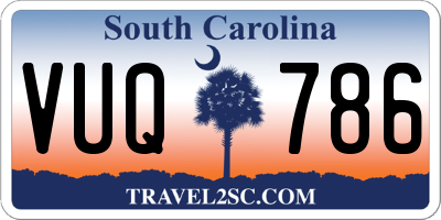 SC license plate VUQ786