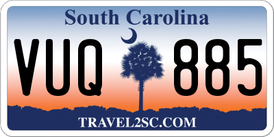 SC license plate VUQ885