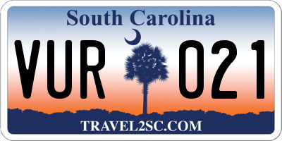 SC license plate VUR021
