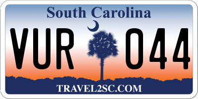 SC license plate VUR044