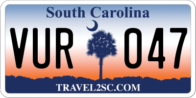 SC license plate VUR047