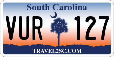SC license plate VUR127
