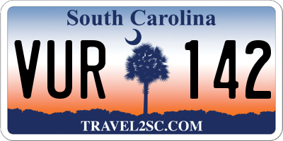 SC license plate VUR142