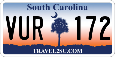 SC license plate VUR172
