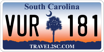 SC license plate VUR181