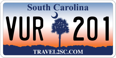 SC license plate VUR201