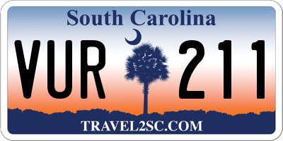 SC license plate VUR211