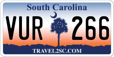 SC license plate VUR266