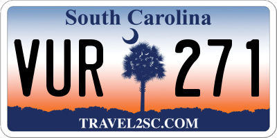 SC license plate VUR271