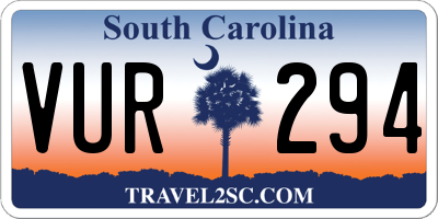 SC license plate VUR294