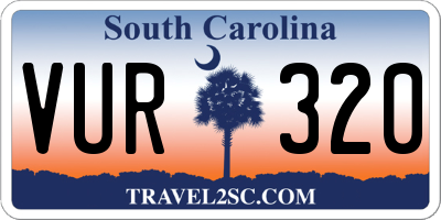 SC license plate VUR320