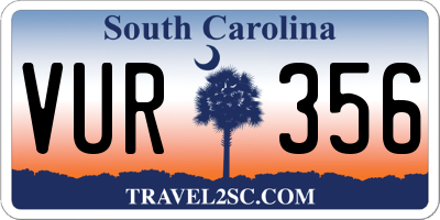 SC license plate VUR356