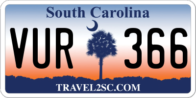 SC license plate VUR366