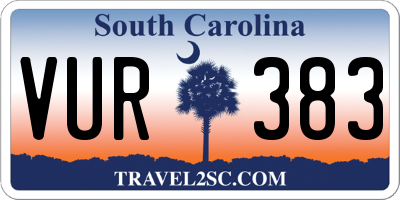 SC license plate VUR383