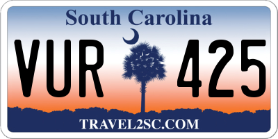 SC license plate VUR425
