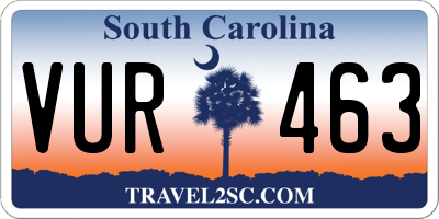 SC license plate VUR463