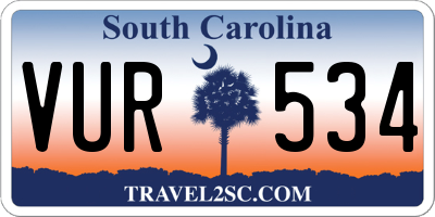 SC license plate VUR534