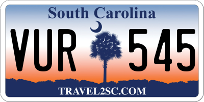 SC license plate VUR545