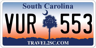 SC license plate VUR553