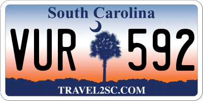 SC license plate VUR592