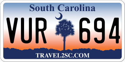 SC license plate VUR694
