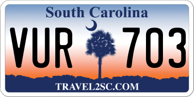 SC license plate VUR703