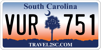 SC license plate VUR751