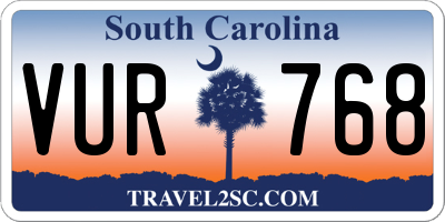 SC license plate VUR768