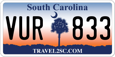 SC license plate VUR833