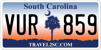 SC license plate VUR859