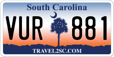 SC license plate VUR881