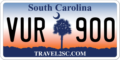 SC license plate VUR900