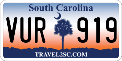 SC license plate VUR919