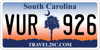 SC license plate VUR926