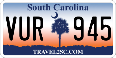 SC license plate VUR945
