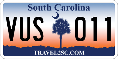SC license plate VUS011