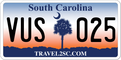 SC license plate VUS025