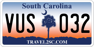 SC license plate VUS032