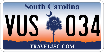 SC license plate VUS034